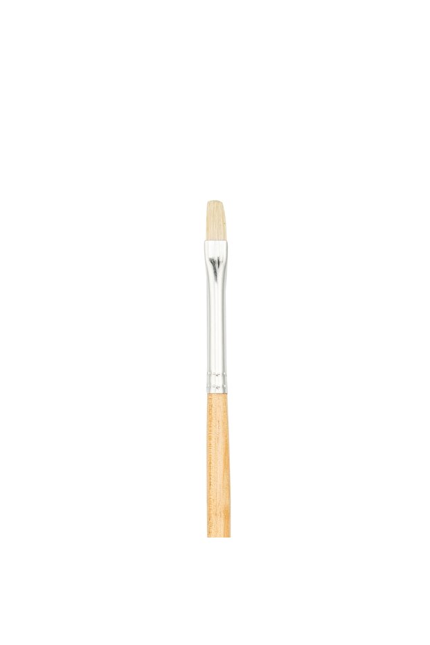 258F Series Natural Bristle Flat Cut Brush No: 4 X 12 Pieces
