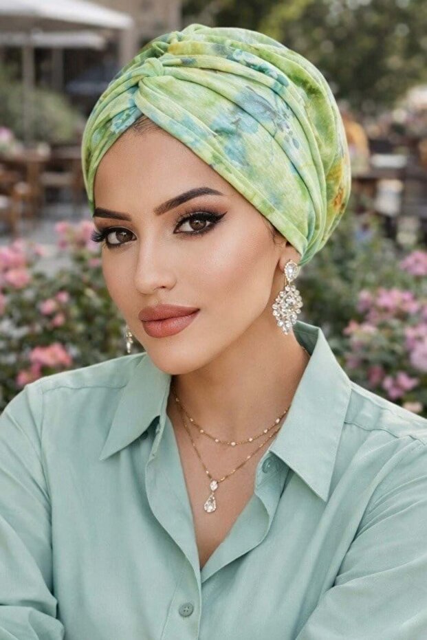 الفول السوداني الأخضر زهرة منقوشة تويست بونيه