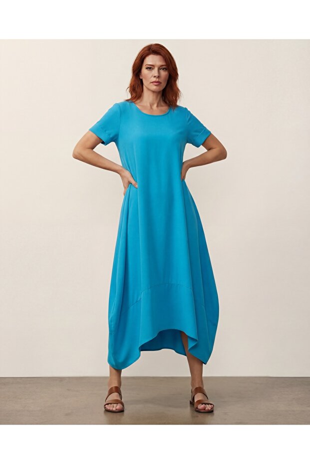Marlon Balon Dress Turquoise