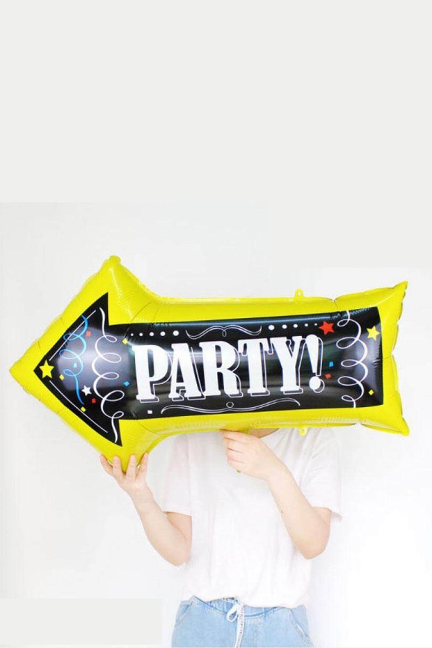 Arrow Shaped Party Balloon with 'Party Written' Birthday Party Balloon