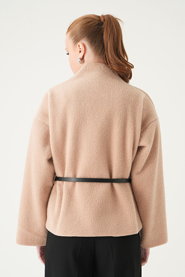 Beige Belt Piece Jacket 3100A - 5
