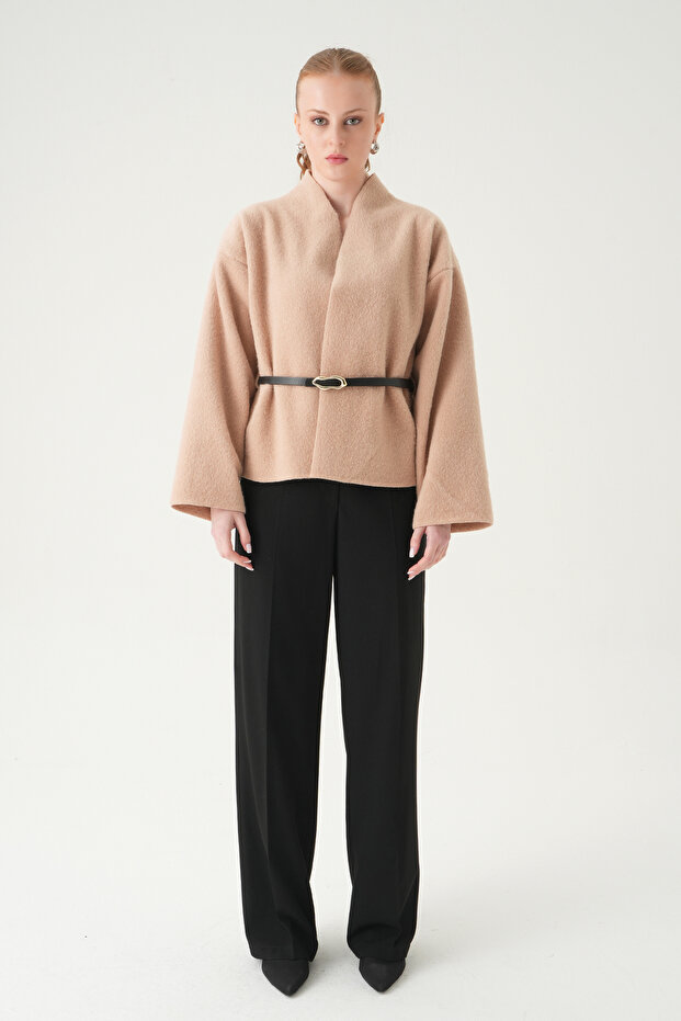 Beige Belt Piece Jacket 3100A - 3