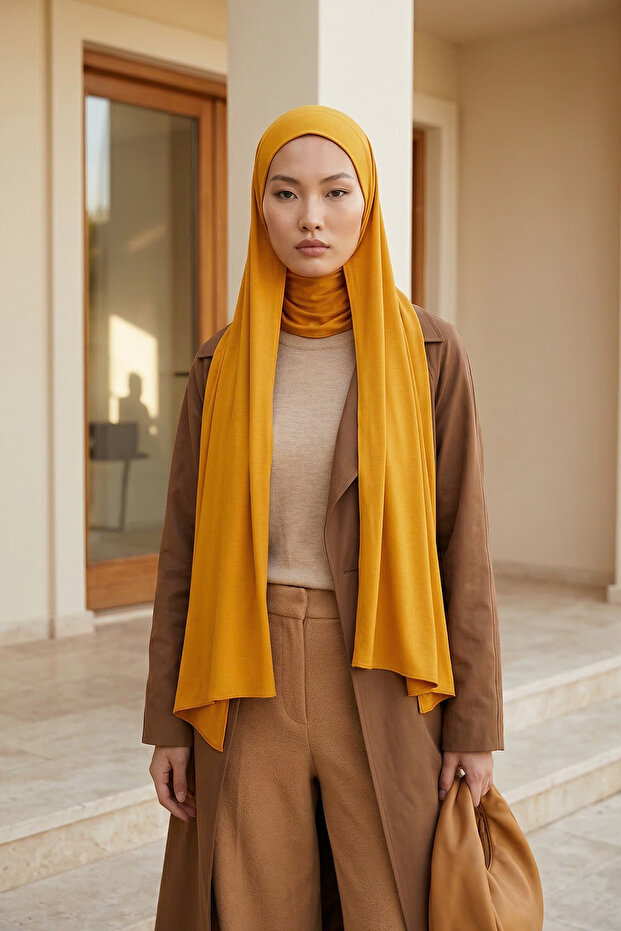 Ninja Boneli Practical Cotton Shawl, Ps-59, Mustard