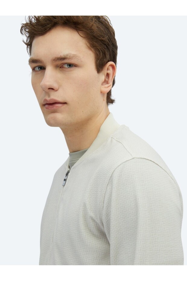 Bej Regular Fit Casual Örme Mont - 5