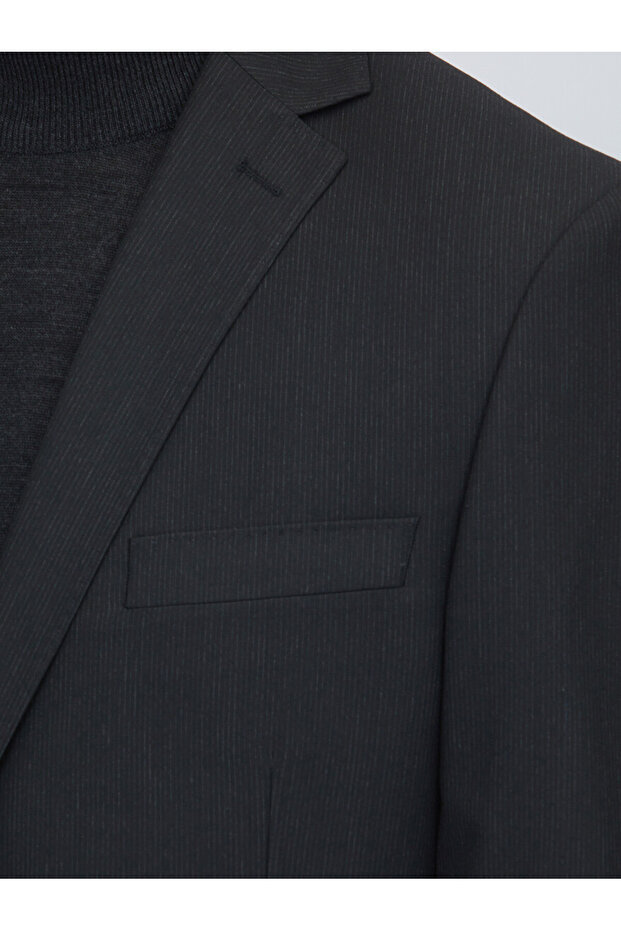 Black Micro Regular Fit Suit - 4