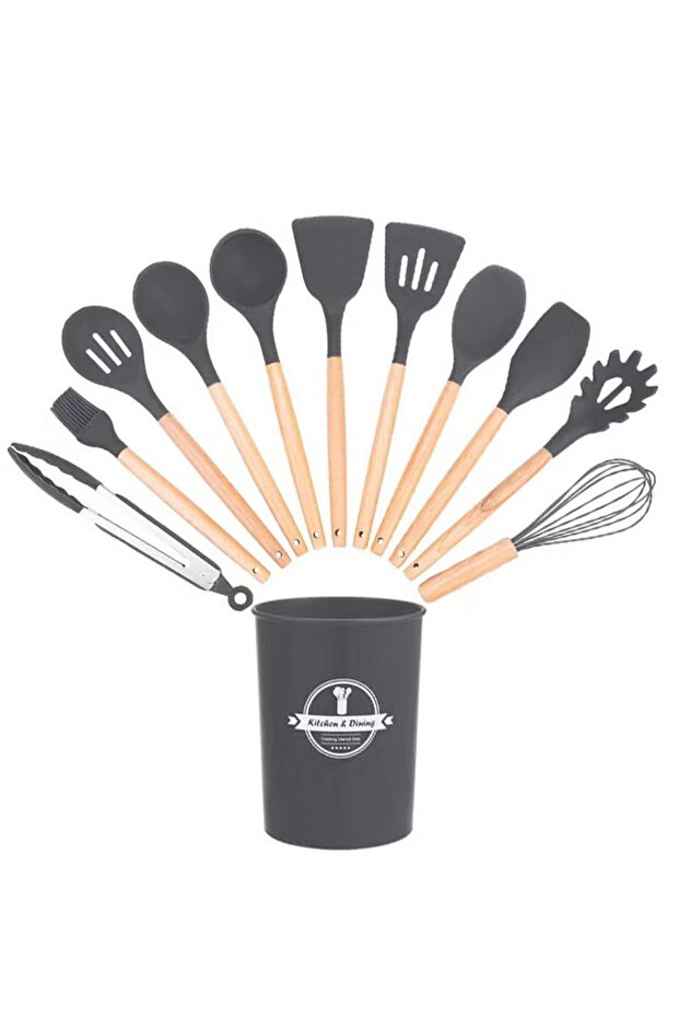 12PC Silicone Kitchen Utensils Set - High-Quality, Non-Scratch, Heat-Resistant