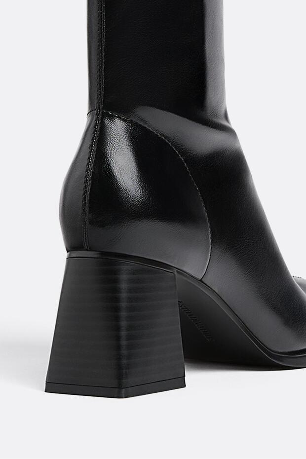 Streç orta boy topuklu bot - 5