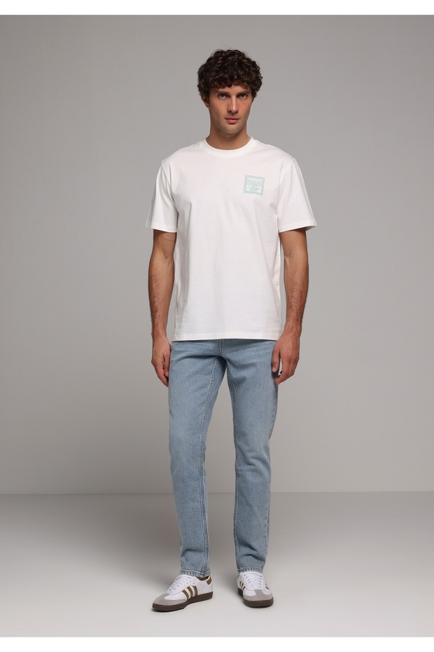 Straight Fit Men's Light Indigo Denim Jean Trousers