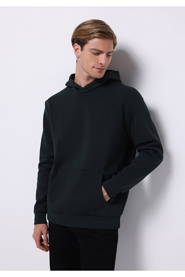 Regular Fit Men's Green Sweatshirt