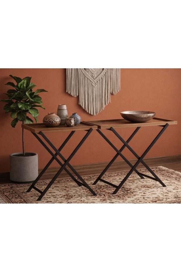 طاولة تقديم مستطيلة . طاولة كنسول . مودرن 90*90*35 & 90*70*35 - 1