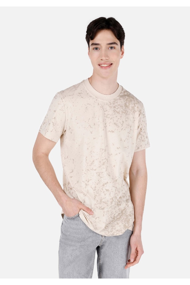 Beige Men's T-Shirt - Sleeves