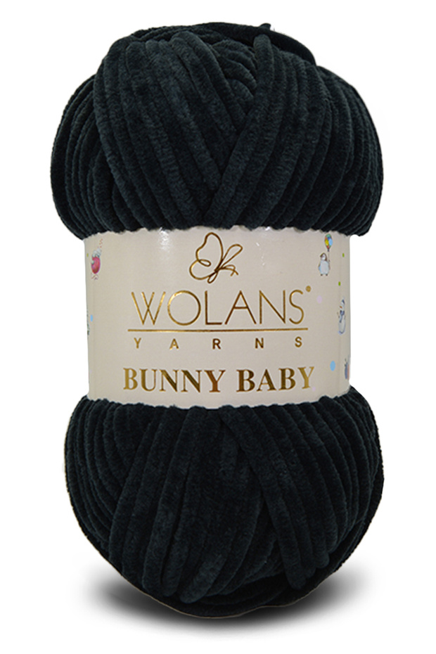 410 Black Soft Velvet Bunny Baby 100Gr 120Mt Knitting Yarn Velvet Yarn Toy Yarn Blanket Yarn