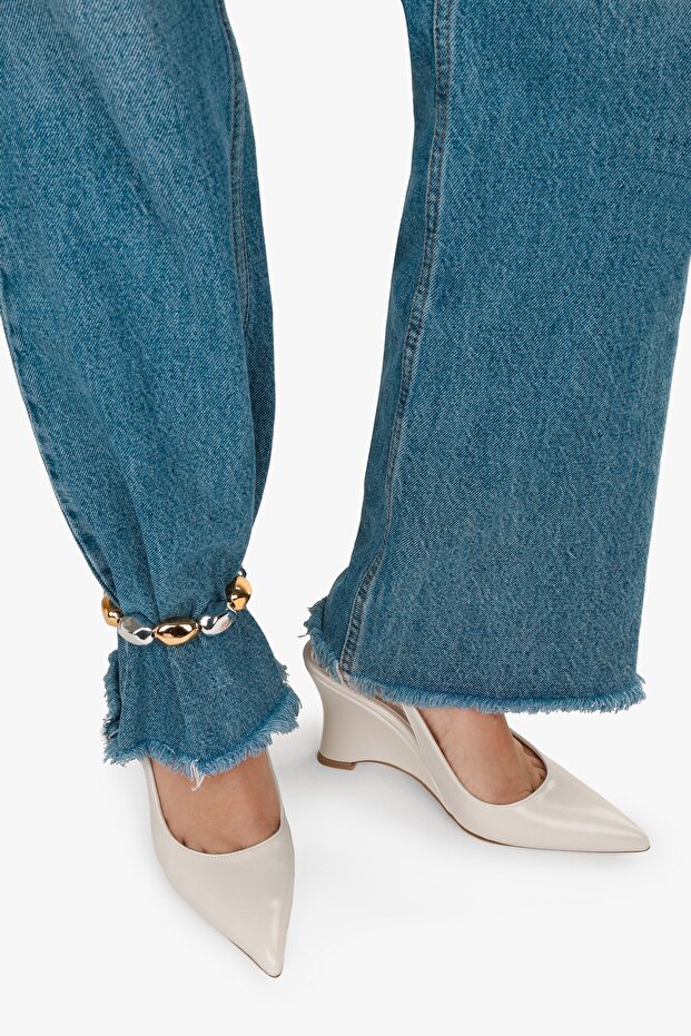 Women's Gigi Ecru Volume Wedge Heel Stiletto