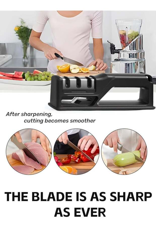 4-in-1 Handheld Tool Sharpener with Cutter Head, Non-Slip Design for Repair
