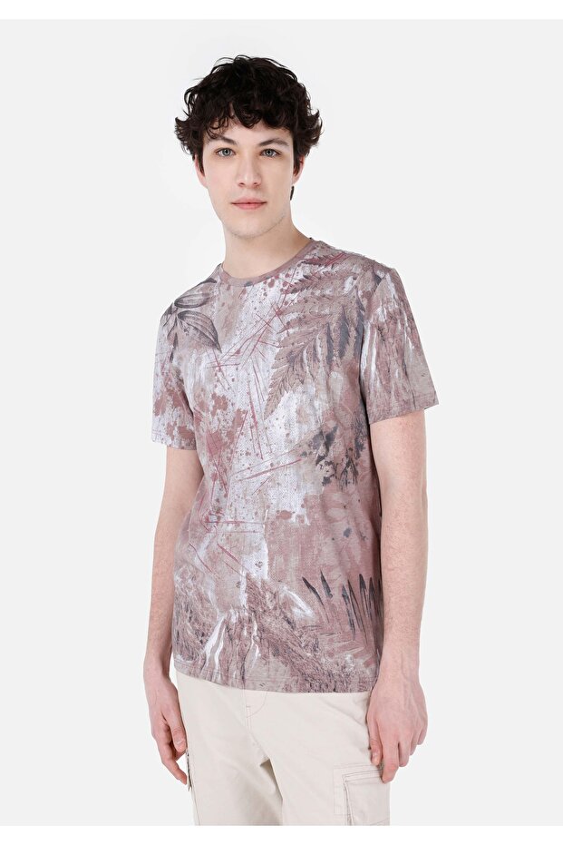 Regular Fit Cotton Round Neck Printed Men's Multicolor Short Sleeve T-Shirt