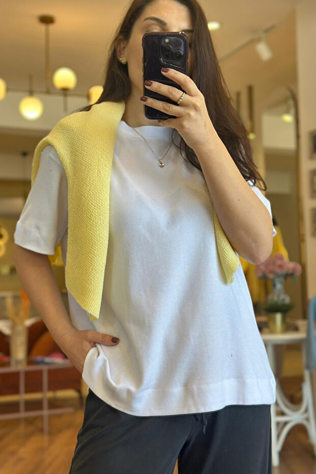 White Crew Neck Short Sleeve 100% Cotton Tshirt