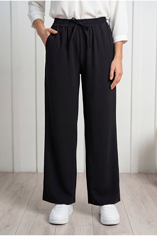 Tılsım Wide Leg Pants-Mt8214 Black