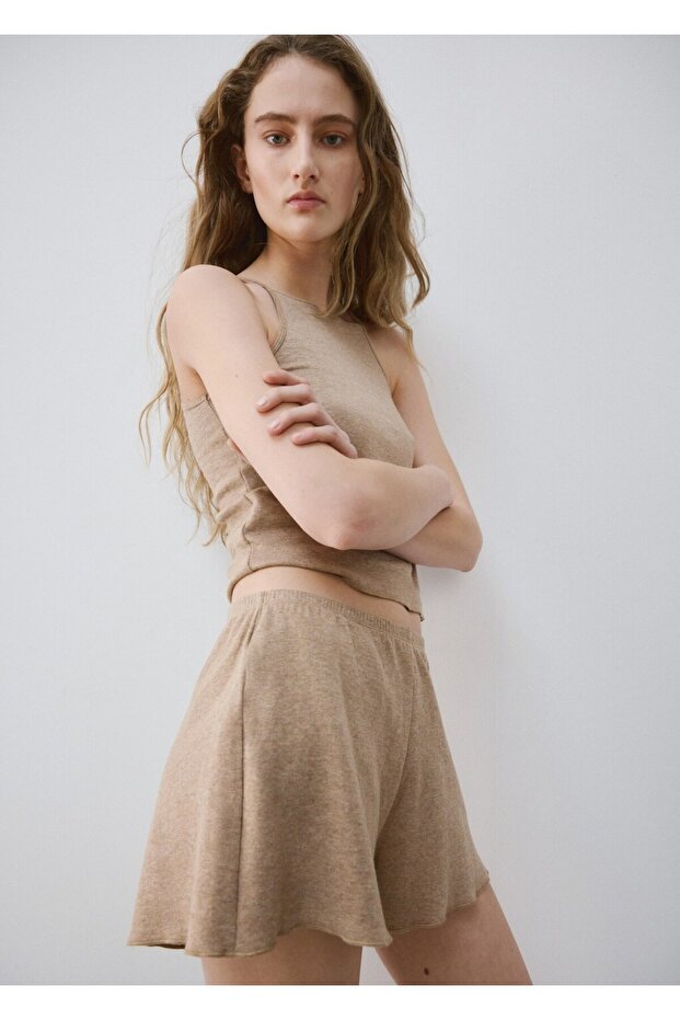 Pamuklu pijama şort - 6