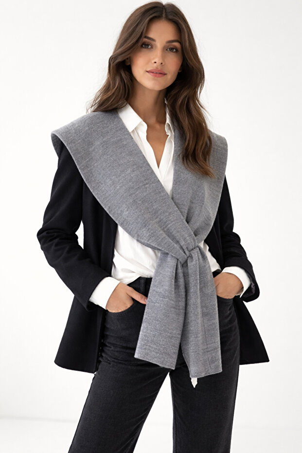 Single Color Knitwear Acrylic Daily Office Shawl