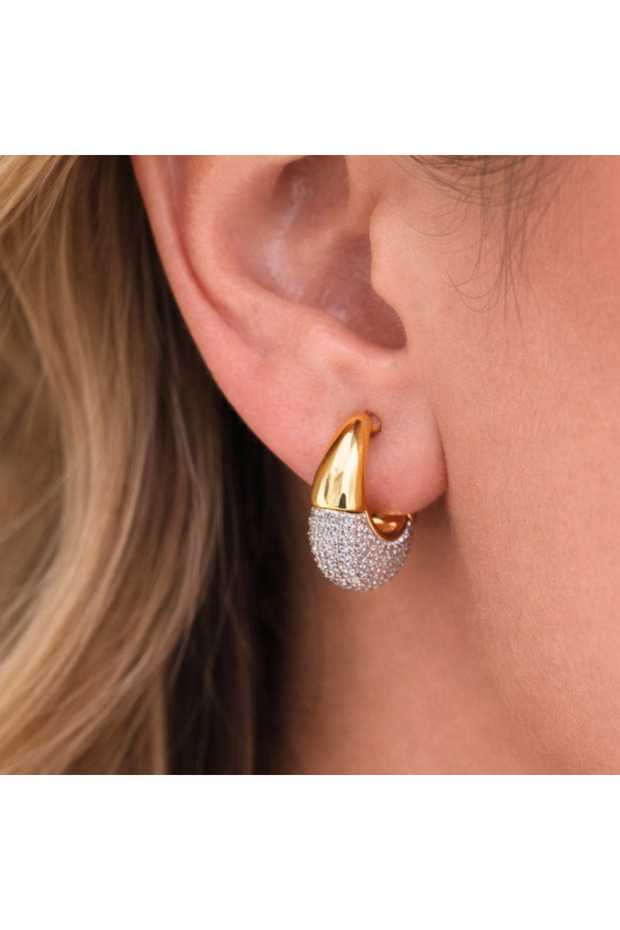 Çelik zirkon taş küpe - 1