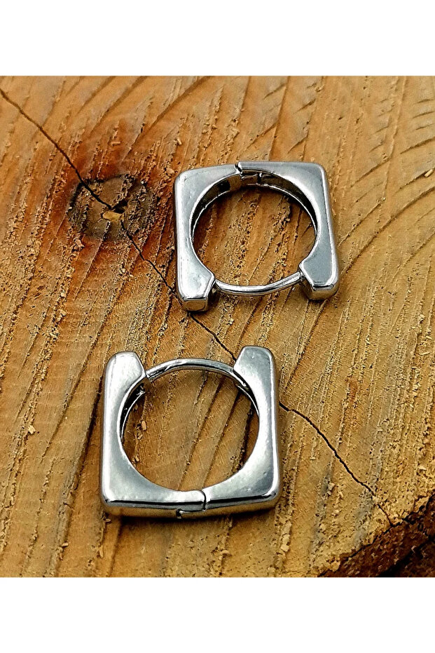 316L Steel Figured Square Earrings