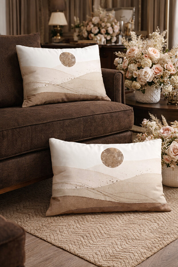 Painting Pattern Desert Sands Patterned 2-Piece Rectangular Throw Pillow Cover - 6