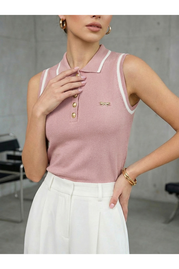 Sayzen Women's Shirt Collar Basic T-Shirt