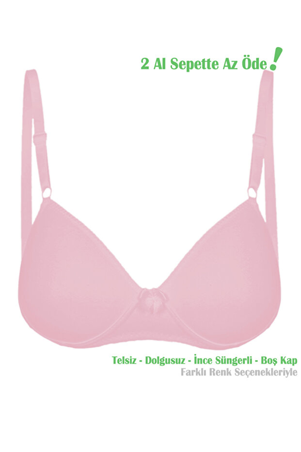 Pink Young Girls' Training Bra Without Underwire Empty Cup First Bra