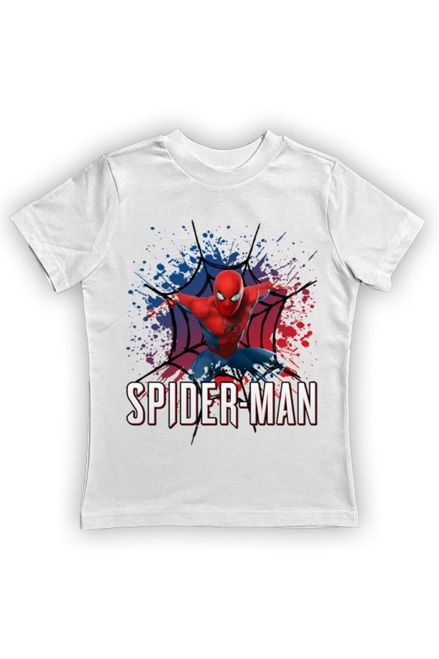 Printed Spiderman Cotton Combed Fabric Summer Children's T-Shirt