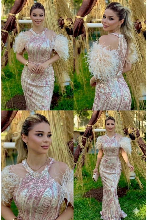 İthal taşlı abiye