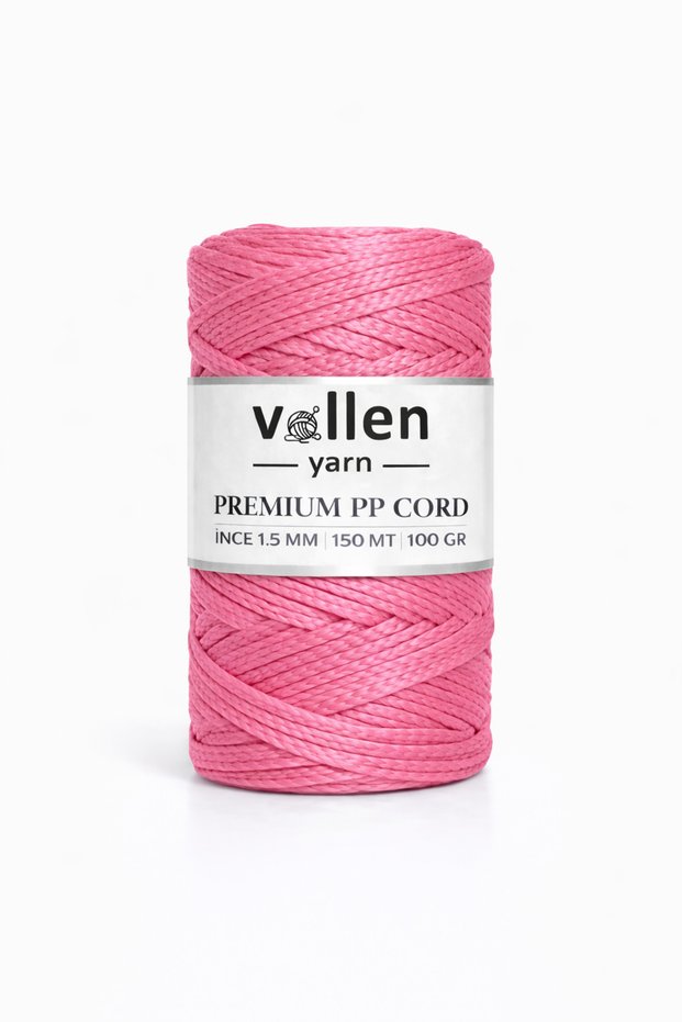 1.5mm-150mt Polyester Macrame Thread, Supla Thread, Bag Thread, Bracelet Thread, Macrame, Fuchsia