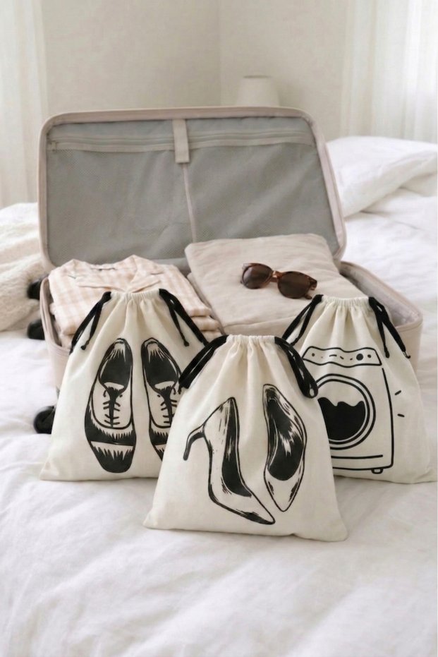 Luggage Organizer Set of 3 – Women's Shoes / Dirty Laundry / Men's Shoes