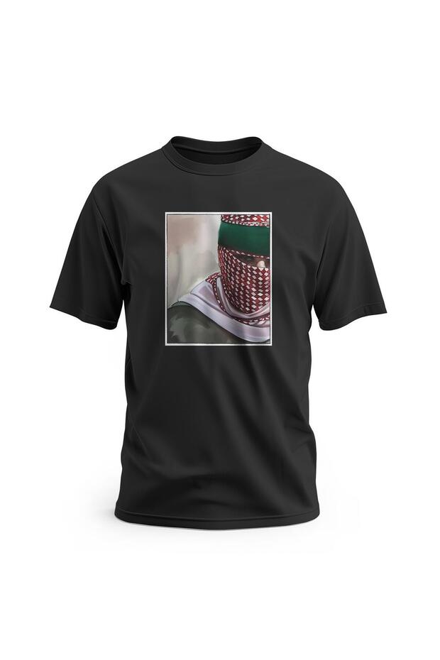 Short Sleeve Palestine Masked Abo Obaida Digital Printed Unisex S - 2XL T300018