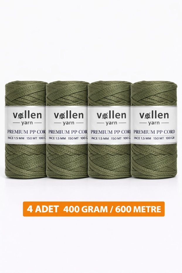 600m Polyester Macrame Rope, Bracelet Rope, Bag Rope, Bracelet Rope, Macrame, Army Green 1.5mm-400gr