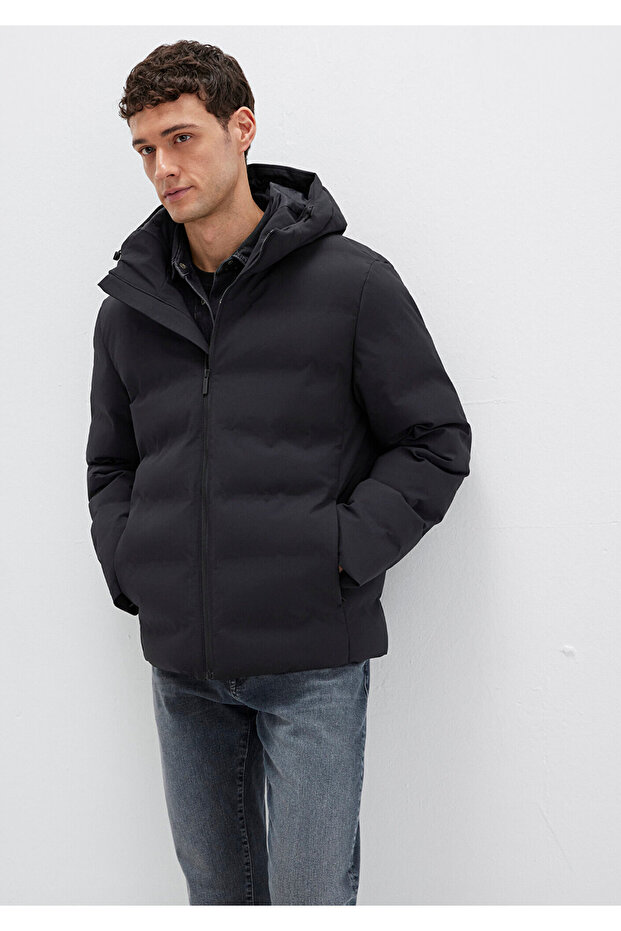 Hooded Black Inflatable Jacket 0110652-71379