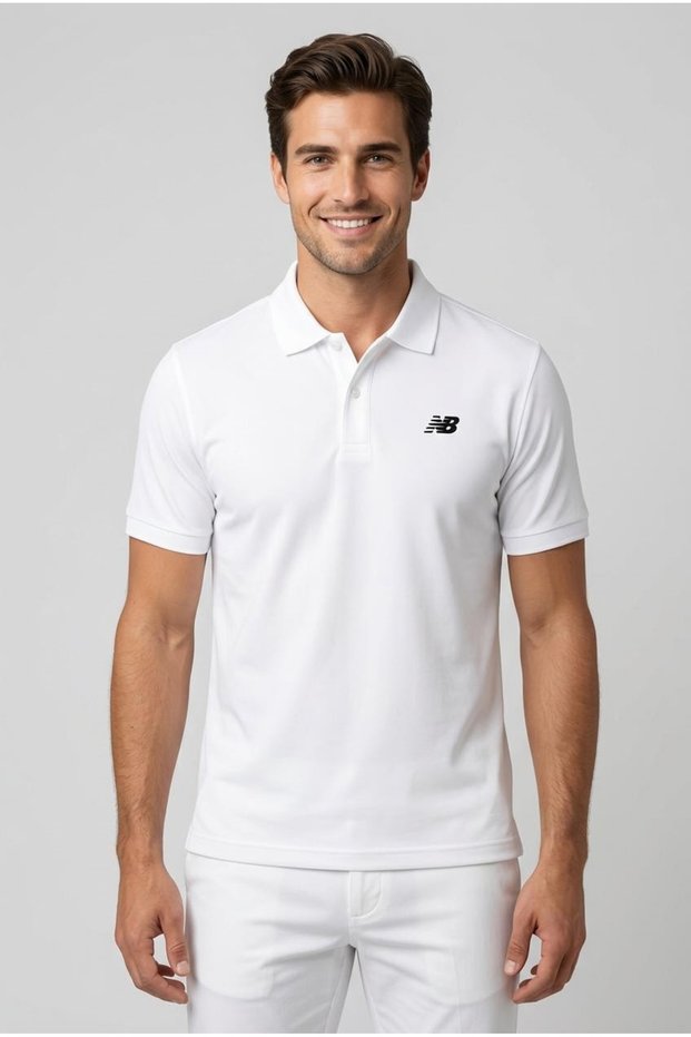 Lifestyle Cool White Men's Polo Neck Pique T-Shirt