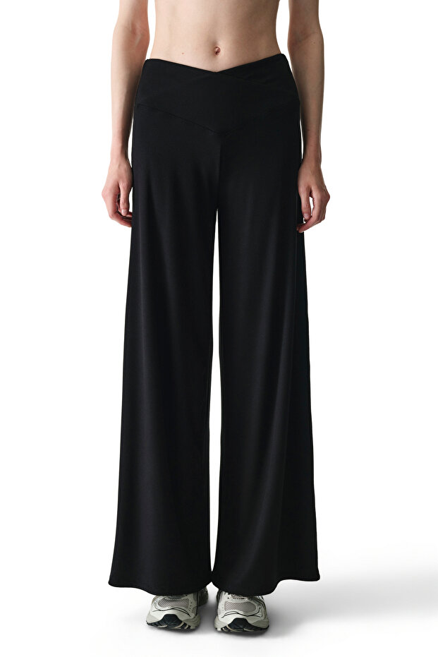 Black Envelope Modal Pants - 2
