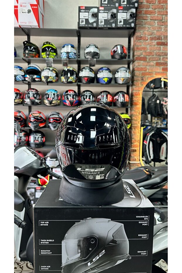 Stream 2 Parlak Siyah Kask - 5