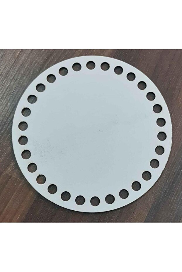 Wooden, White 15 cm Diameter Plate