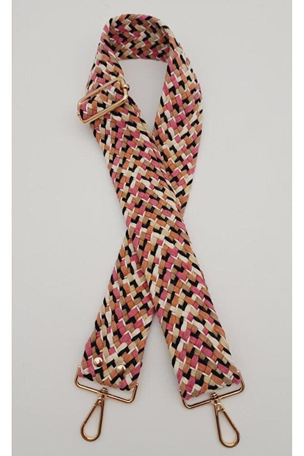 Angel Bag Accessory 120x5 cm Colorful Straw Braid Model Cotton Column Bag Handle Light Gold Metal