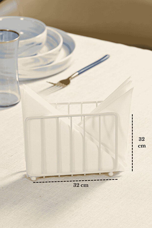 Beige Lattice Napkin Holder - Metal Stainless, Gift & Decorative, for Cafe Cafe Restaurant Hotel