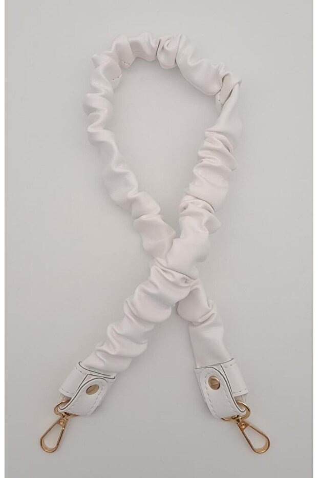 Angel Bag Accessory 70 cm Drawstring Model Artificial Leather White Color Bag Handle Light Gold Metal