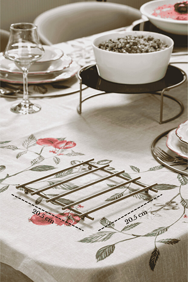 Matte Gold Fireproof Trivet Pot Mat Countertop Coaster Stainless Metal