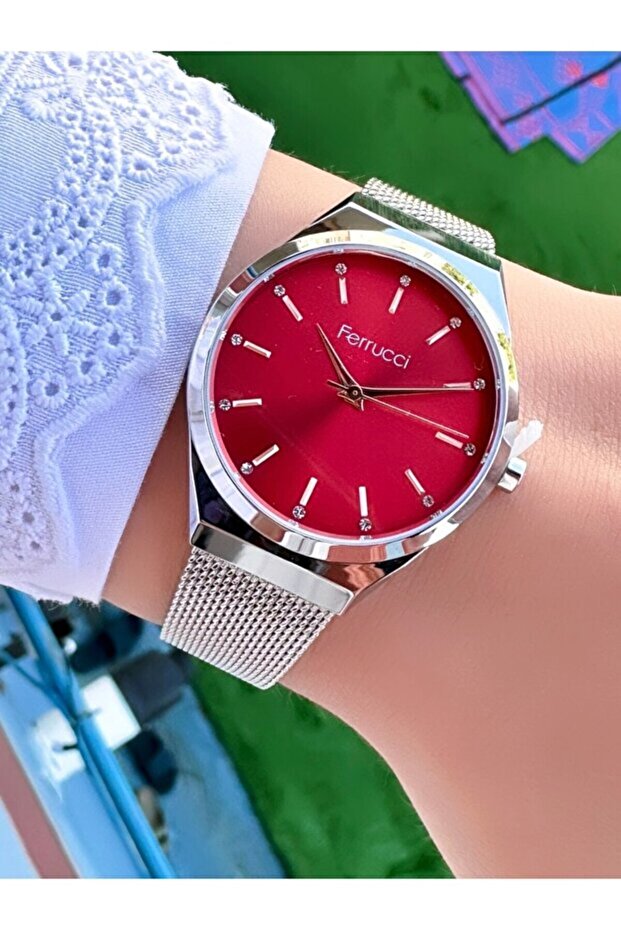 Women's Silver Lilac Dial Wristwatch