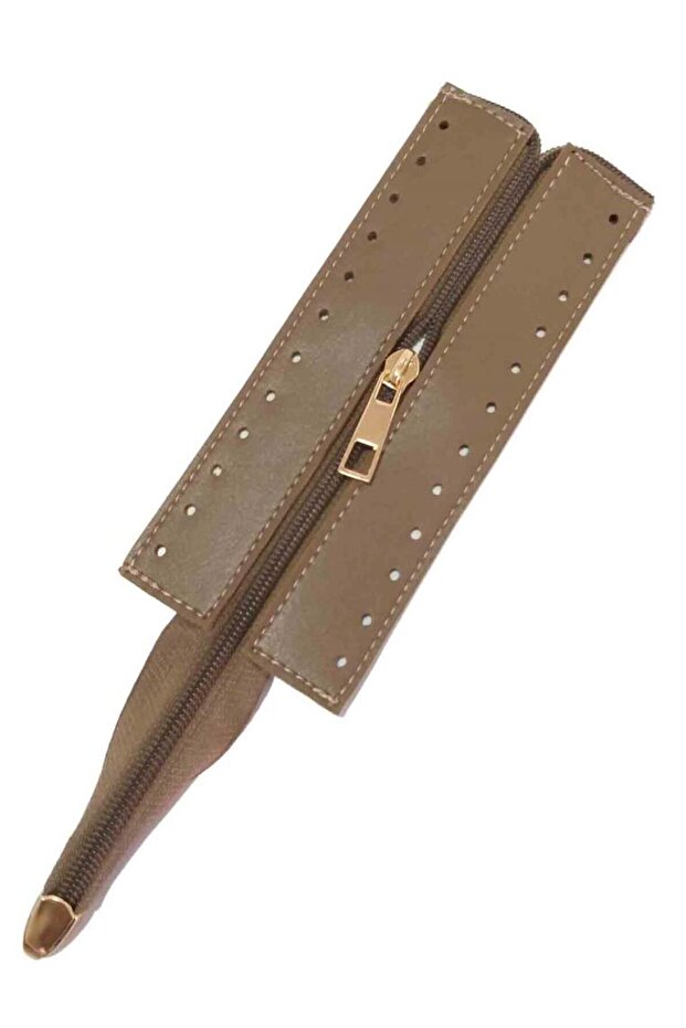 Mink Color 17 Cm Leather Zipper