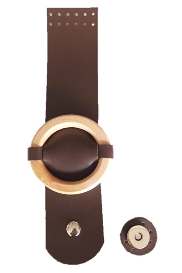 Single Layer Faux Leather Brown Cover with Wooden Buckle