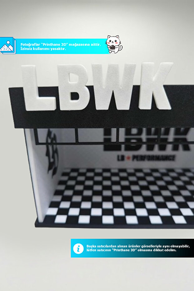 Printhane 3D LBWK Garage Diorama – 1/64 Model Araç Sergileme Standı ...