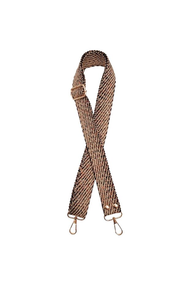 Angel Bag Accessory 120x3 cm Jute Webbing Bag Handle Colorful Glittery Light Gold Metallic