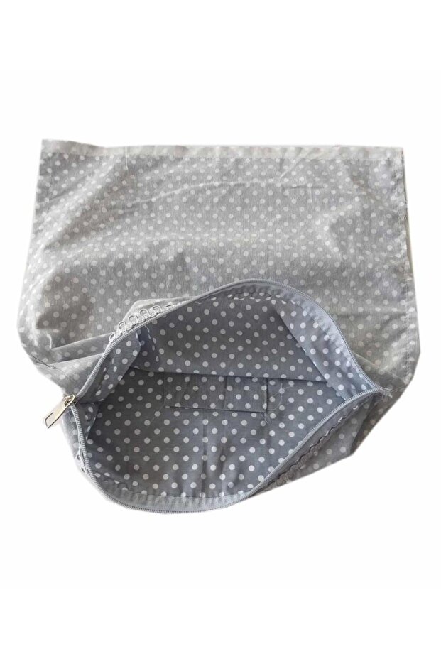 38X38 cm Zippered Lining in Gray Polka Dot