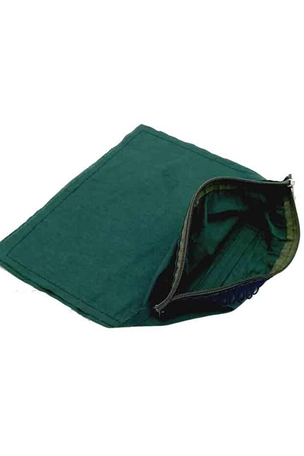 28X28 cm Sewn Zipper Lining Dark Green